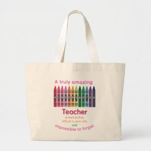 Bolsa Tote Grande Apreciação Colorida do Professor Crayon/ Jardim de