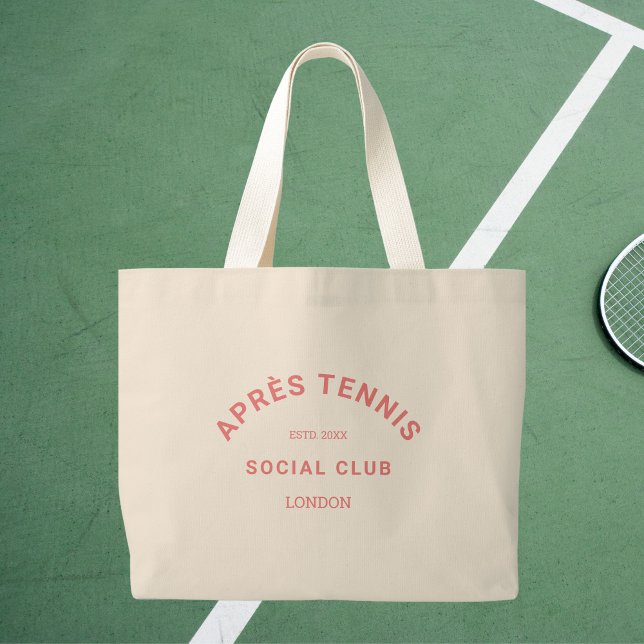 Bolsa Tote Grande Après Tennis Social Club Crista Rosa Personalizada (Criador carregado)