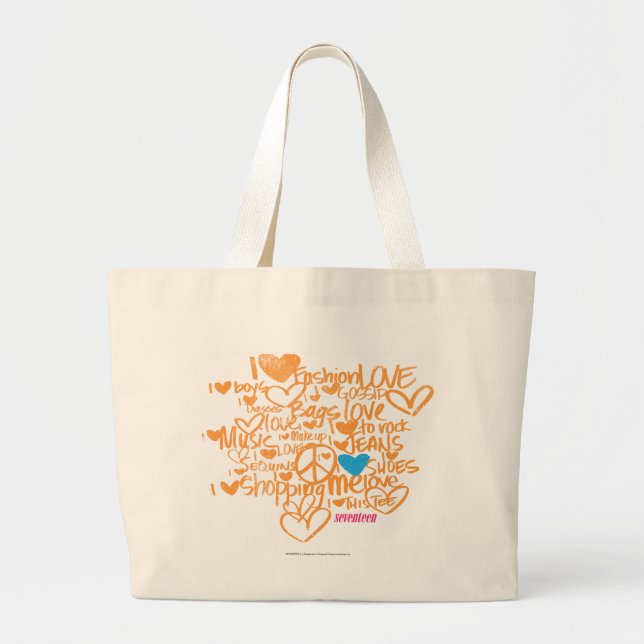 Bolsa Tote Grande Aqua/laranja dos grafites (Frente)