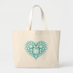 Bolsa Tote Grande Aquamarine Heart Gems