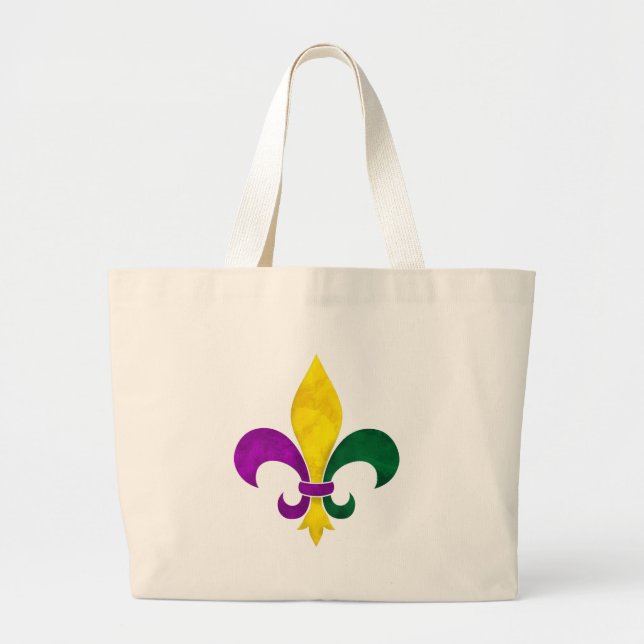 Bolsa Tote Grande aquarela fleur de lis (Frente)