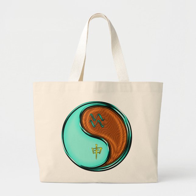 Bolsa Tote Grande Aquário & Macaco de Madeira (Frente)