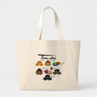 Bolsa Tote Grande Aranhas do Mundo Fofas Informativas Kawaii