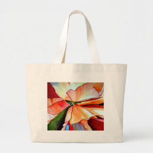 Bolsa Tote Grande Arco-Íris Begonia aquarela
