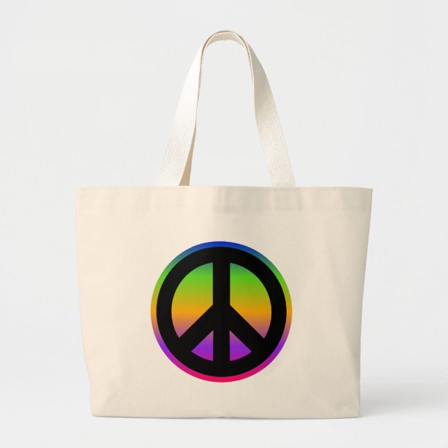 Bolsa Tote Grande Arco-íris Brilhante (Frente)