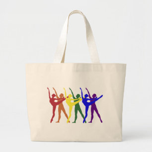 Bolsa Tote Grande Arco-íris dos dançarinos
