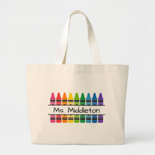 Bolsa Tote Grande Arco-Íris personalizado do professor