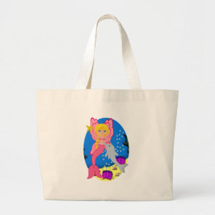 Bolsa Tote Grande Ariel, a Merfaery Rosa e o Dolphin Tote Bag