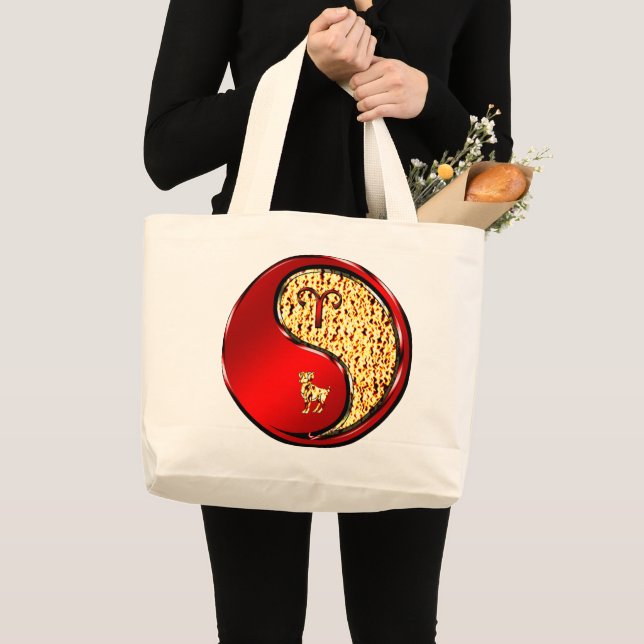 Bolsa Tote Grande Áries o Carneiro (Frente (produto))