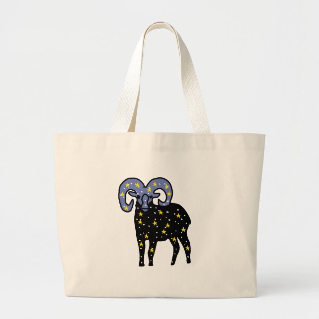 Bolsa Tote Grande Aries Ram Spirit Tote – Cosmic Zodiac Energy (Frente)