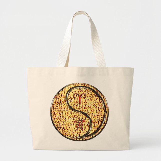 Bolsa Tote Grande Áries & Tigre de Fogo (Frente)