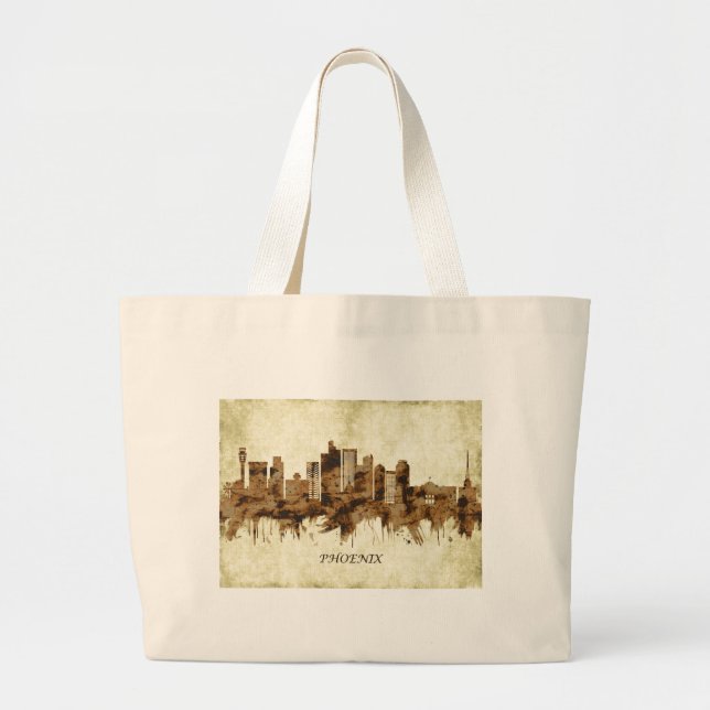 Bolsa Tote Grande Arizona Phoenix Cityscape (Frente)