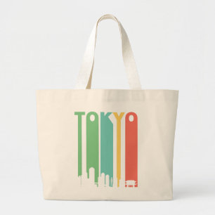 Bolsa Tote Grande Arquitectura da cidade de Tokyo do vintage