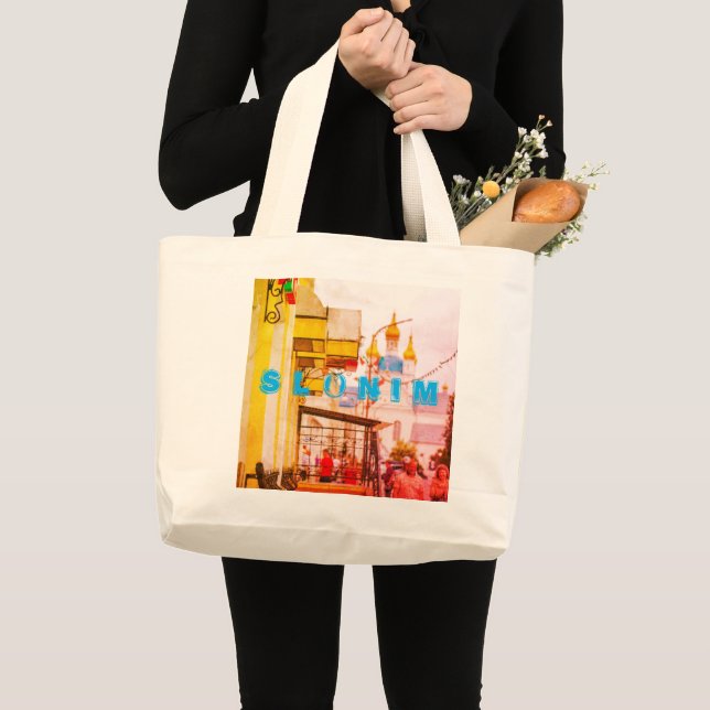 Bolsa Tote Grande Arquitetura da Cidade da Bielorrússia Slonim (Frente (produto))