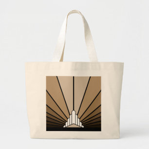 Bolsa Tote Grande Art deco sun em bronzeado