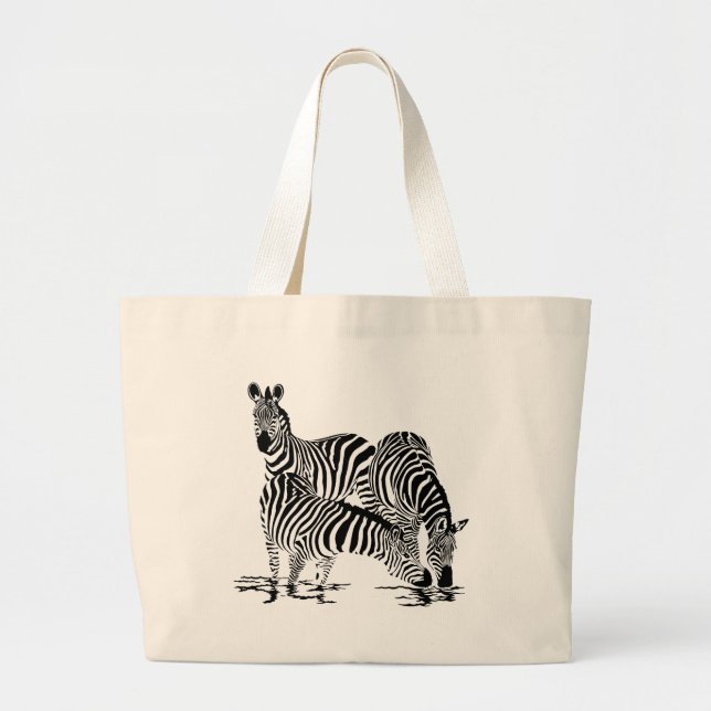 Bolsa Tote Grande Art Deco Zebra (Frente)