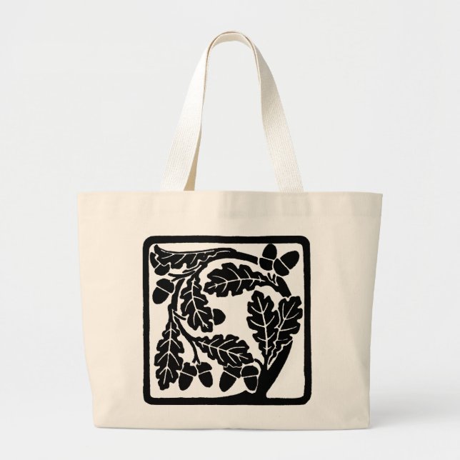 Bolsa Tote Grande Art Nouveau Oak Leaves e Bolotas (Frente)