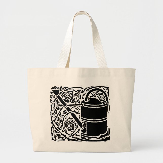 Bolsa Tote Grande Art Nouveau Rosas e Água (Frente)