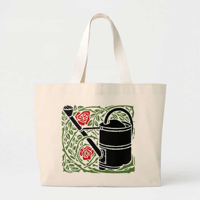 Bolsa Tote Grande Art Nouveau Rosas e Água (Frente)