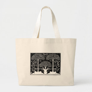 Bolsa Tote Grande Art Nouveau Tree Beardsley Pattern