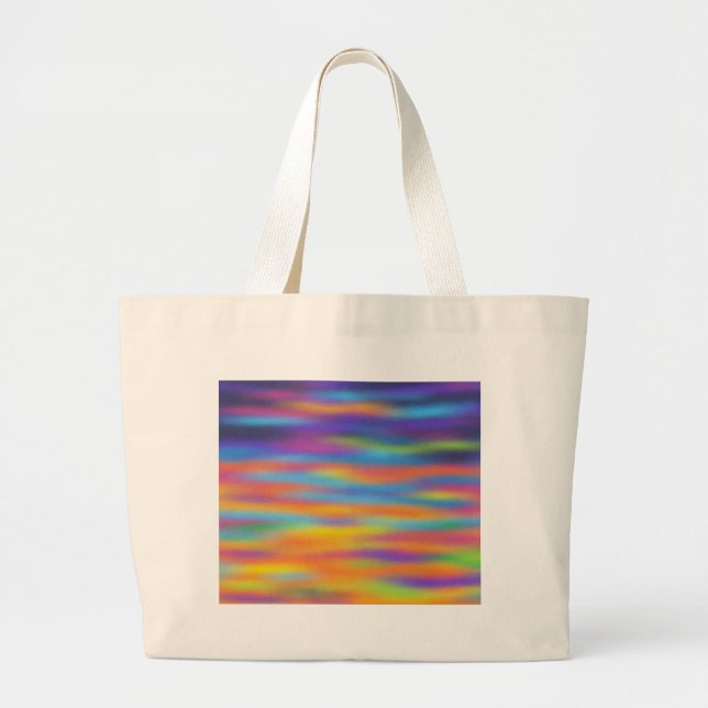Bolsa Tote Grande Arte abstrata do pôr do sol no deserto (Frente)