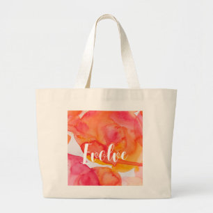 Bolsa Tote Grande Arte Abstrata em Aquarela Evoluir Estética Moderna