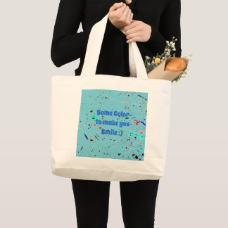 Bolsa Tote Grande Arte abstrata respingos de tinta e manchas