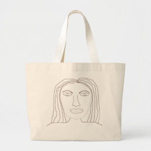 Bolsa Tote Grande arte abstrato de desenho