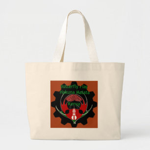 Bolsa Tote Grande Arte da Bandeira Borboleta do Quênia – Hakuna Mata