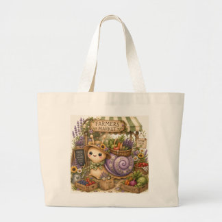 Bolsa Tote Grande Arte de Aquarela de Caracol do Mercado de Agricult