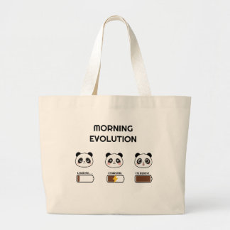 Bolsa Tote Grande Arte de Desenho Animado de Progressão de Nível de