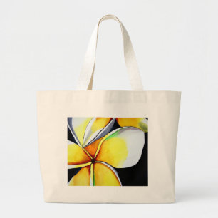 Bolsa Tote Grande arte de flor de frangipani