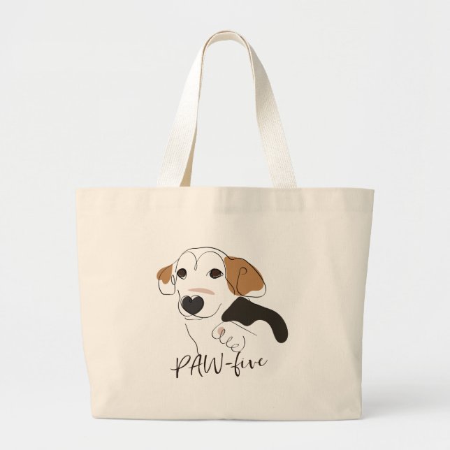 Bolsa Tote Grande Arte de Linha Cachorra (Frente)