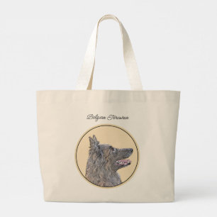 Bolsa Tote Grande Arte de pintura belga Tervuren Shepherd Mahogany
