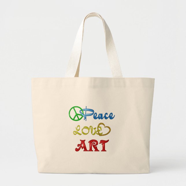 BOLSA TOTE GRANDE ARTE DO AMOR DA PAZ (Frente)