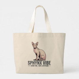 Bolsa Tote Grande Arte do Gato Sphynx sob Luz Solar