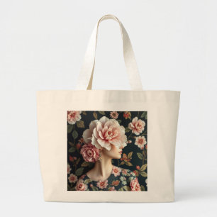 Bolsa Tote Grande Arte feminina Floral - Vida viva no florescimento