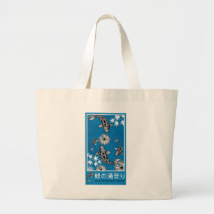 Bolsa Tote Grande Arte Tranquila de Carpo Japonês