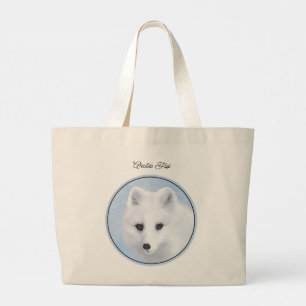 Bolsa Tote Grande Artic Fox Winter Painting Original Willife Art