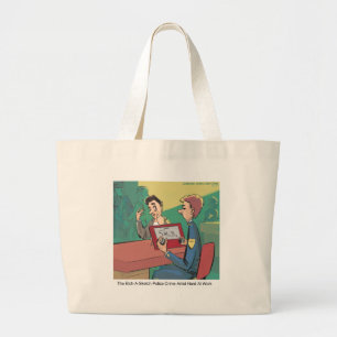 Bolsa Tote Grande Artista de Desenho de Crimes da Polícia Engraçado