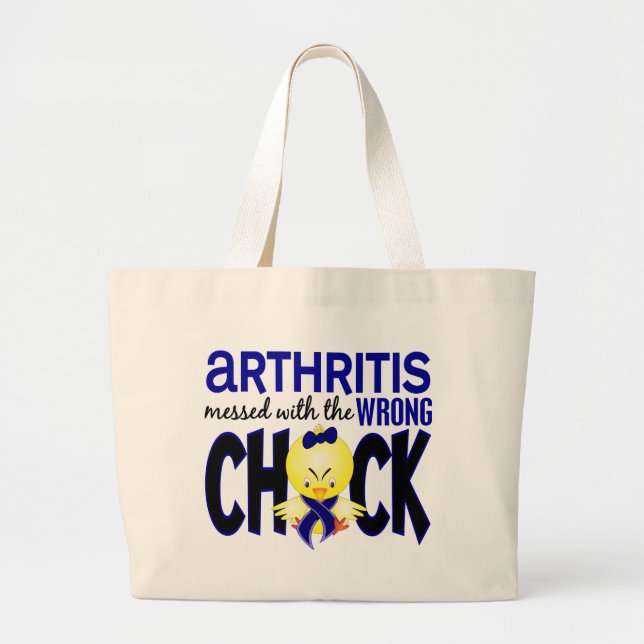 Bolsa Tote Grande Artrite sujada com o pintinho errado (Frente)