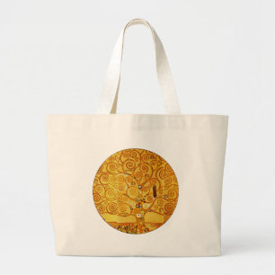 Bolsa Tote Grande Árvore da vida Gustav Klimt Nouveau