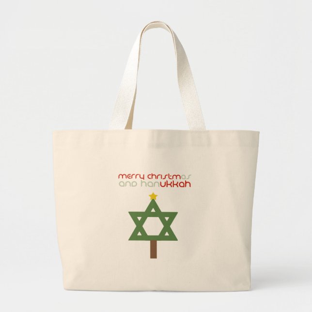 BOLSA TOTE GRANDE ÁRVORE DE CHRISTMUKKAH (Frente)