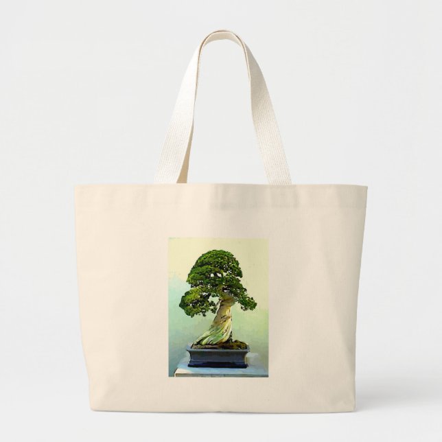 Bolsa Tote Grande Árvore de Cypress dos bonsais (Frente)