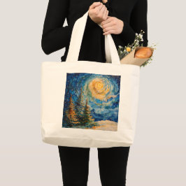 Bolsa Tote Grande Árvore de Natal Tote Bag inspirada em van gogh