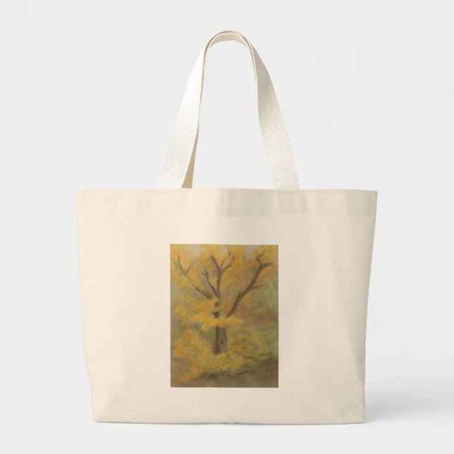 Bolsa Tote Grande Árvore de outono (Frente)