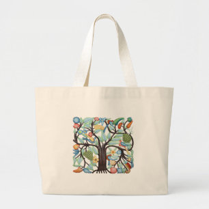 Bolsa Tote Grande ÁRVORE do pastel da VIDA