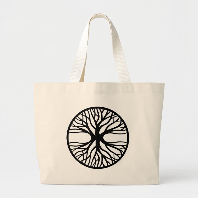 Bolsa Tote Grande Árvore do tatuagem da vida (Frente)
