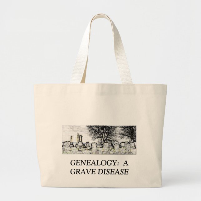 BOLSA TOTE GRANDE ÁRVORE GENEALÓGICA:  UMA DOENÇA GRAVE (Frente)