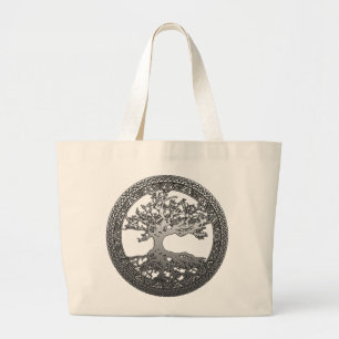 Bolsa Tote Grande Árvore Silver da Vida